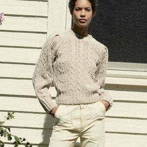 Dôen Marlow Crew Neck Chunky Sweater Size Small Embroidered Small